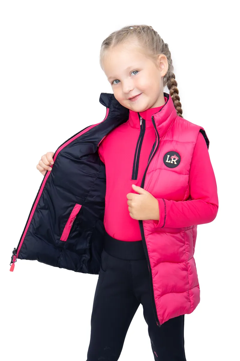Analise Reversible Padded Gilet by Little Rider - Navy/Pink-1